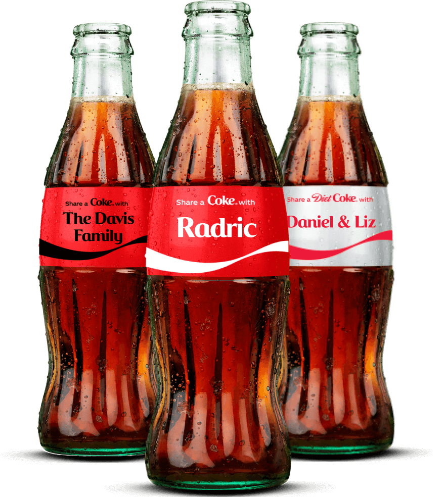 Personalize custom Coca-Cola Bottles